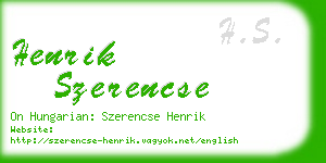 henrik szerencse business card